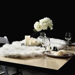 6ftx2ft White Ultra Soft Faux Sheepskin Rug Runner, Fluffy Area Rug Shag Carpet -Home Decor Promotional Store RUN FUR 01 WHT D02