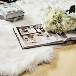 6ftx2ft White Ultra Soft Faux Sheepskin Rug Runner, Fluffy Area Rug Shag Carpet