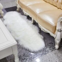 6ftx2ft White Ultra Soft Faux Sheepskin Rug Runner, Fluffy Area Rug Shag Carpet -Home Decor Promotional Store RUN FUR 01 WHT D08