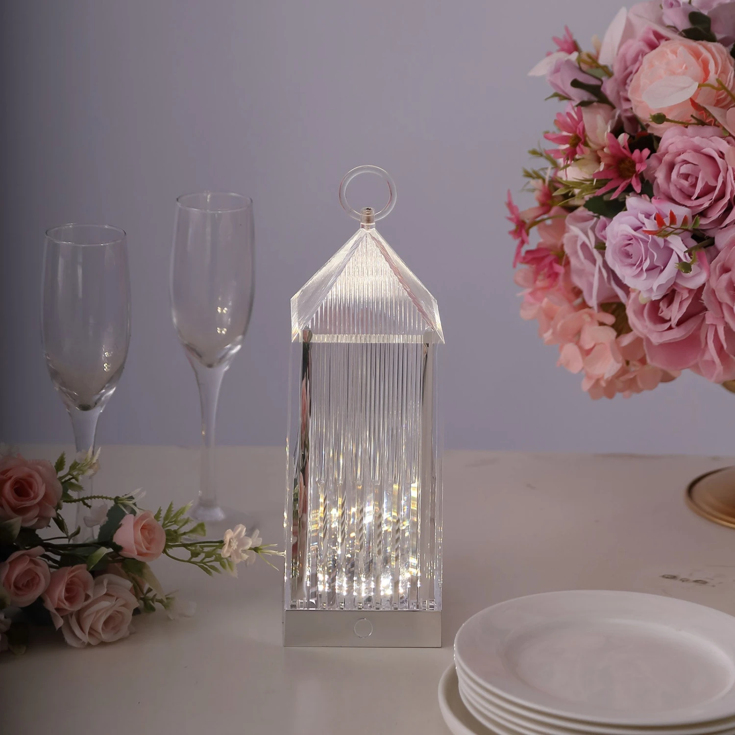 11" Retro Lighthouse Style LED Crystal Lantern Table Lamp, Rechargeable Touch Control Acrylic Decorative Night Light 12 11" Retro Lighthouse Style LED Crystal Lantern Table Lamp, Rechargeable Touch Control Acrylic Decorative Night Light - Image 12