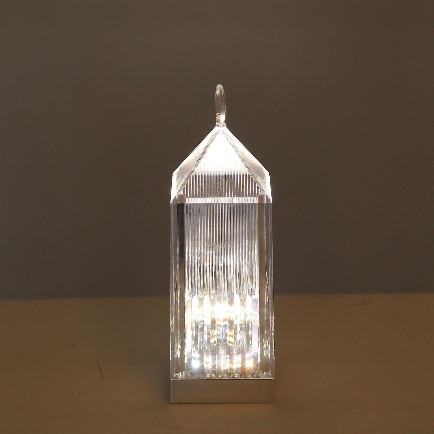 11" Retro Lighthouse Style LED Crystal Lantern Table Lamp, Rechargeable Touch Control Acrylic Decorative Night Light 8 11" Retro Lighthouse Style LED Crystal Lantern Table Lamp, Rechargeable Touch Control Acrylic Decorative Night Light - Image 8