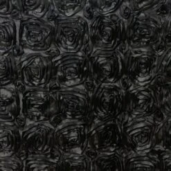 17ft Satin Rosette Fitted Table Cover, 3D Rose Table Skirt -Home Decor Promotional Store SKT 01 BLK 17 D01 bf68321e fbcb 4386 8cf9 4f07202a8e4f