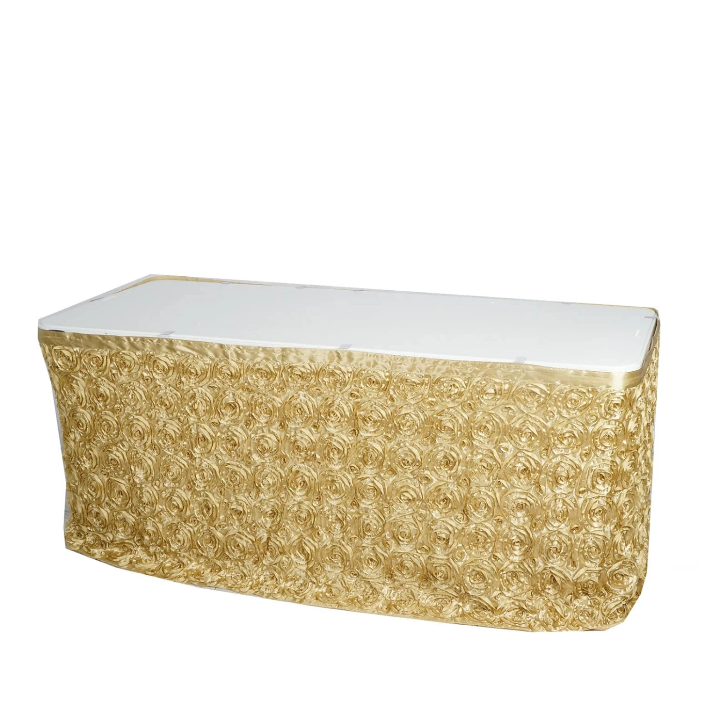 14FT Rosette 3D Satin Table Skirt 10 14FT Rosette 3D Satin Table Skirt - Image 10