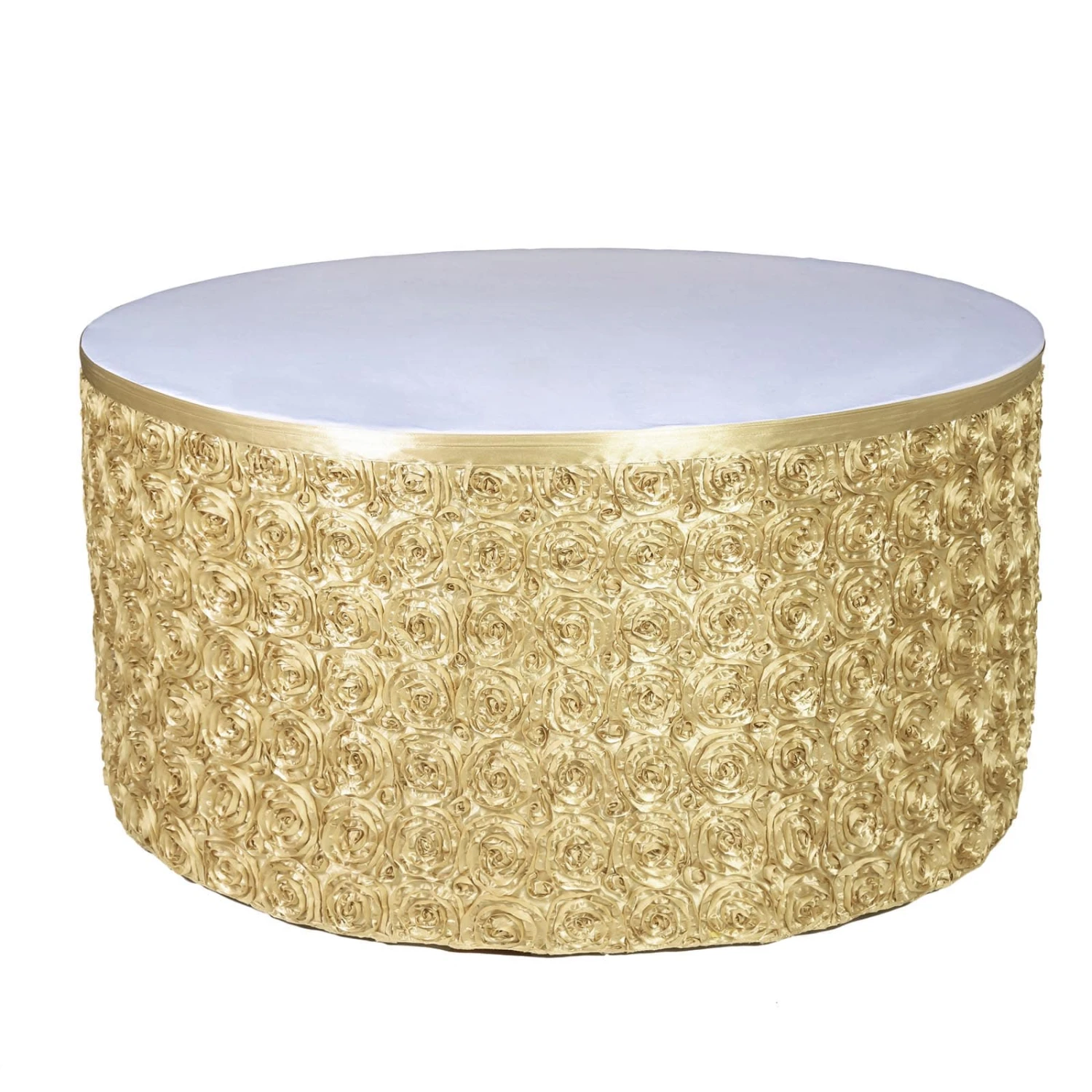 14FT Rosette 3D Satin Table Skirt 9 14FT Rosette 3D Satin Table Skirt - Image 9
