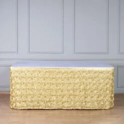 14FT Rosette 3D Satin Table Skirt