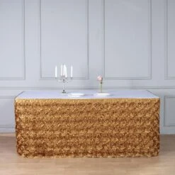 21FT Rosette Table Skirt 35 21FT Rosette Table Skirt -Home Decor Promotional Store SKT 01 GOLD 21 01