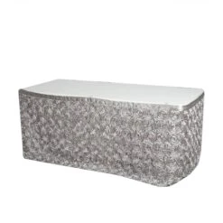 14FT Rosette 3D Satin Table Skirt 35 14FT Rosette 3D Satin Table Skirt -Home Decor Promotional Store SKT 01 SILV 14 99