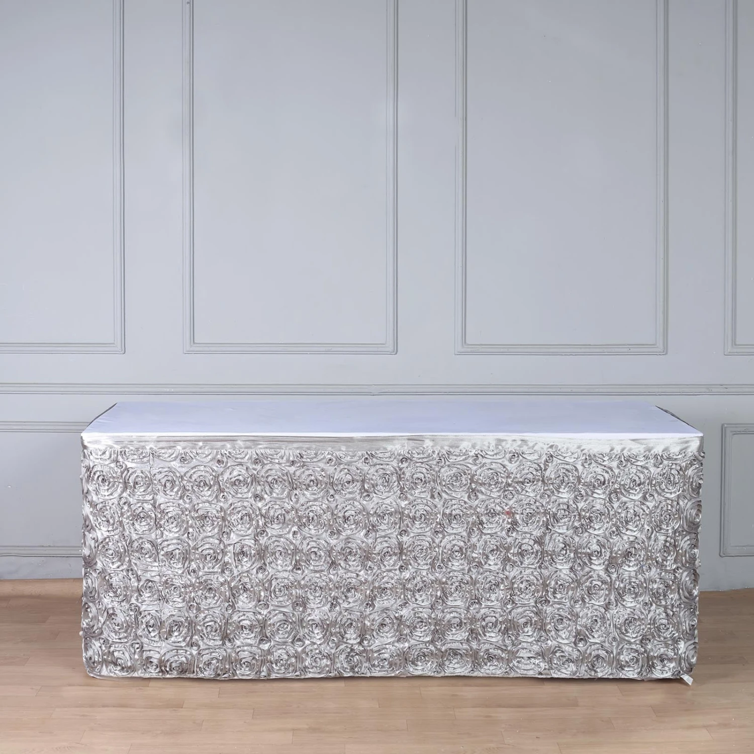 14FT Rosette 3D Satin Table Skirt 15 14FT Rosette 3D Satin Table Skirt - Image 15