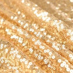 17ft Sparkly Sequin Pleated Satin Table Skirt With Top Velcro Strip -Home Decor Promotional Store SKT 02P GOLD 17 D10
