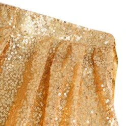17ft Sparkly Sequin Pleated Satin Table Skirt With Top Velcro Strip -Home Decor Promotional Store SKT 02P GOLD 17 D12