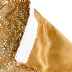 17ft Sparkly Sequin Pleated Satin Table Skirt With Top Velcro Strip -Home Decor Promotional Store SKT 02P GOLD 17 D13
