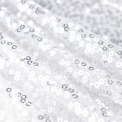 17ft Sparkly Sequin Pleated Satin Table Skirt With Top Velcro Strip -Home Decor Promotional Store SKT 02P SILV 17 D10 scaled