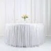 17ft Sparkly Sequin Pleated Satin Table Skirt With Top Velcro Strip