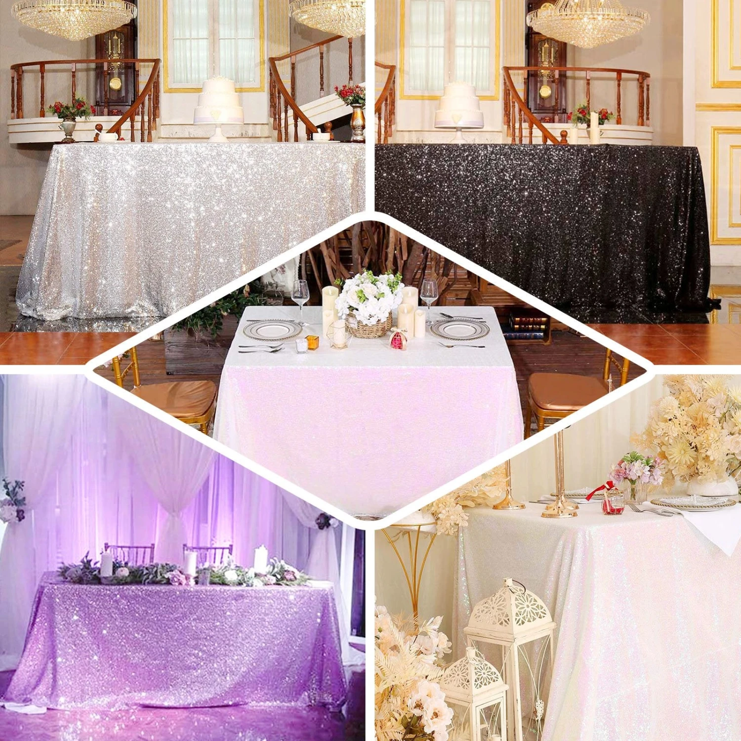 21FT Glitzy Sequin Table Skirts 2 21FT Glitzy Sequin Table Skirts - Image 2
