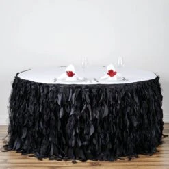 14FT Curly Willow Taffeta Table Skirt -Home Decor Promotional Store SKT 03 003 14 D02