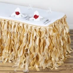 14FT Curly Willow Taffeta Table Skirt -Home Decor Promotional Store SKT 03 007 14 02