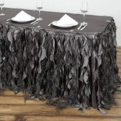 14FT Curly Willow Taffeta Table Skirt -Home Decor Promotional Store SKT 03 044 14 D01