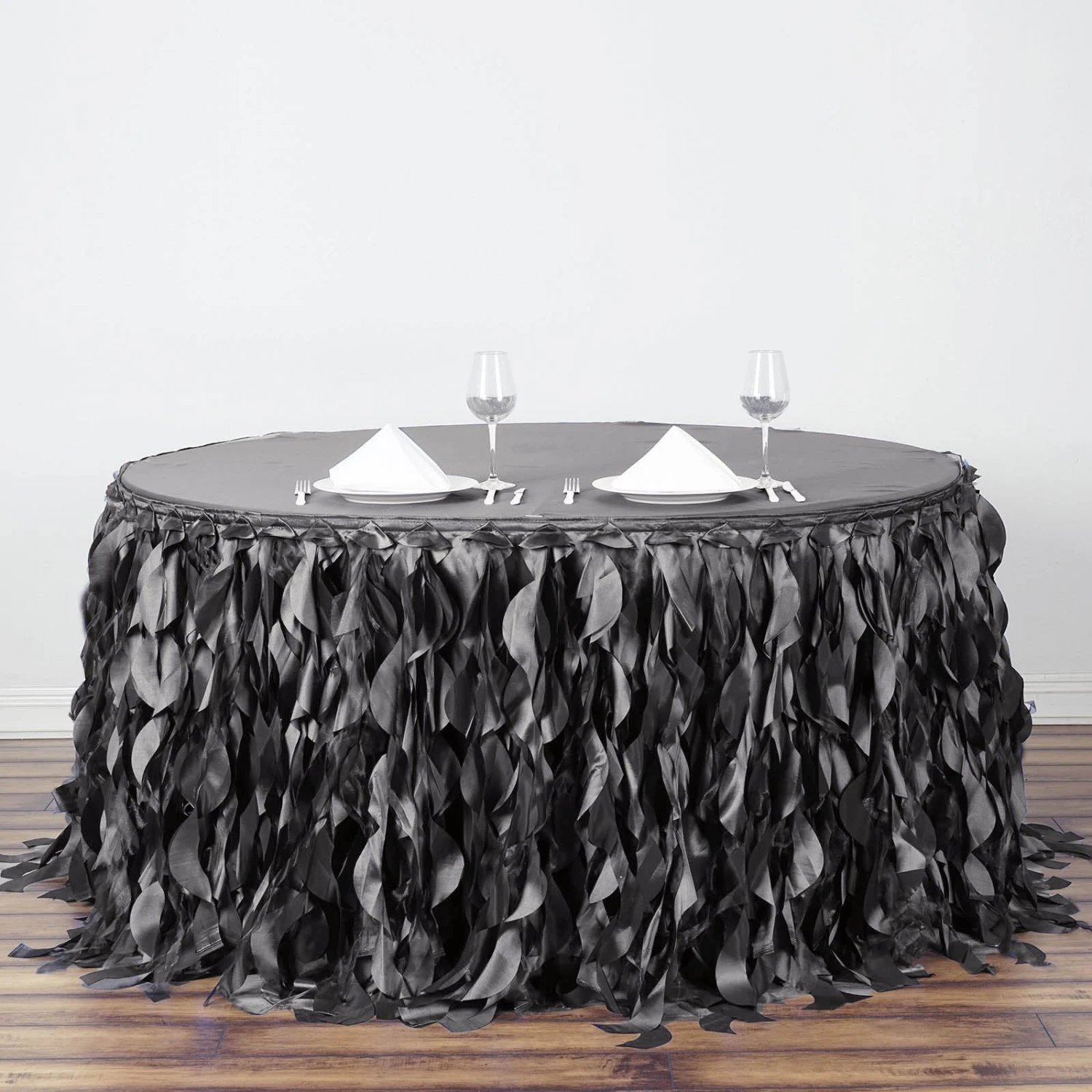 17FT Curly Willow Taffeta Table Skirt 18 17FT Curly Willow Taffeta Table Skirt - Image 18