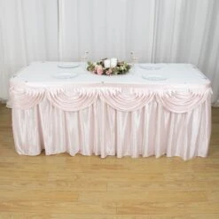 17FT Pleated Satin Double Drape Table Skirt -Home Decor Promotional Store SKT 06 046 17 01 e48a384e 4278 4701 9dea 825788ae0153