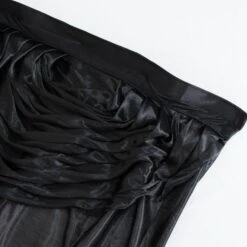 21FT Pleated Satin Double Drape Table Skirt -Home Decor Promotional Store SKT 06 BLK 21 D02