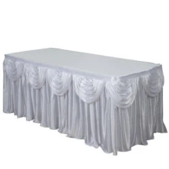 14FT Pleated Satin Double Drape Table Skirt -Home Decor Promotional Store SKT 06 WHT 14.1.progressive 916d9de1 39ac 49b5 a1f4 dadb3dfea483
