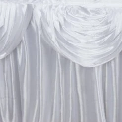 17FT Pleated Satin Double Drape Table Skirt -Home Decor Promotional Store SKT 06 WHT 17 D01