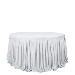 17ft Shiny Metallic Spandex Pleated Table Skirt, Glitter Semi-Sheer Table Skirt With Top Velcro Strip -Home Decor Promotional Store SKT 23 SILV 17 D04.progressive 6cddbfcf 58a7 464c b5ed 178afdf93590