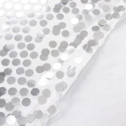 21ft Premium Big Payette Sequin Dual Layered Satin Table Skirt -Home Decor Promotional Store SKT 71 SILV 21 D10