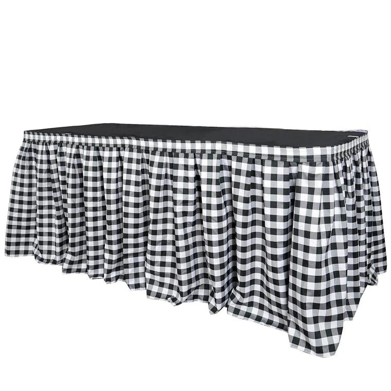 Checkered Table Skirt | 14FT | Buffalo Plaid Gingham Polyester Table Skirts 6 Checkered Table Skirt | 14FT | Buffalo Plaid Gingham Polyester Table Skirts - Image 6