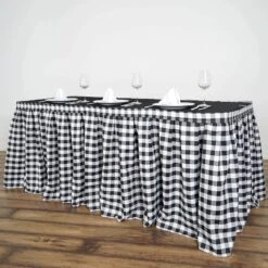 Checkered Table Skirt | 14FT | Buffalo Plaid Gingham Polyester Table Skirts 18 Checkered Table Skirt | 14FT | Buffalo Plaid Gingham Polyester Table Skirts -Home Decor Promotional Store SKT CHK BLK 14 01 b1862cb4 28f0 467e ab4a f5436a9f451f