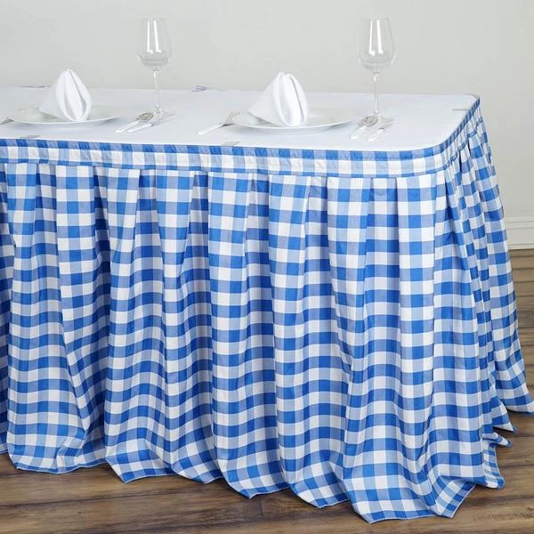 Checkered Table Skirt | 14FT | Buffalo Plaid Gingham Polyester Table Skirts 9 Checkered Table Skirt | 14FT | Buffalo Plaid Gingham Polyester Table Skirts - Image 9