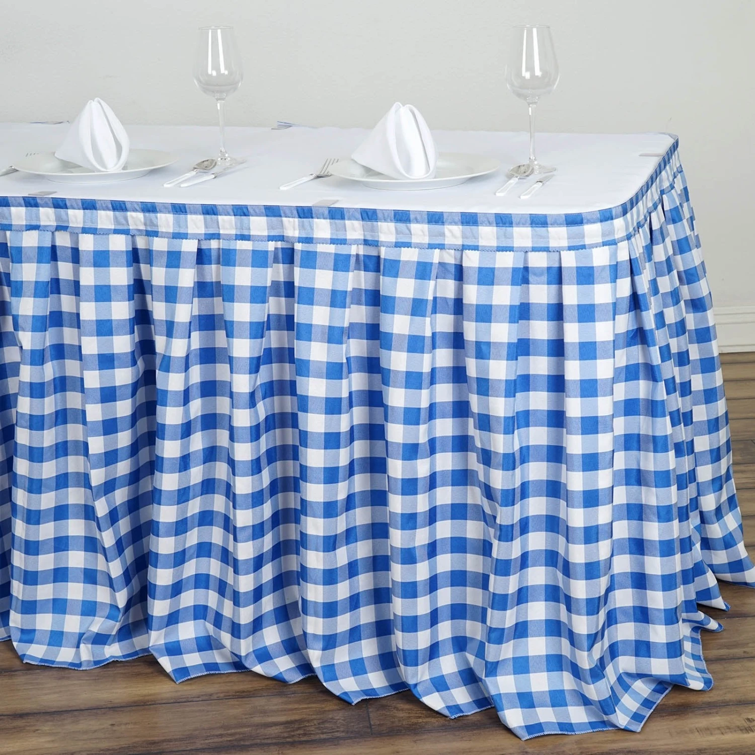 Checkered Table Skirt | 21FT | Buffalo Plaid Gingham Polyester Table Skirts 10 Checkered Table Skirt | 21FT | Buffalo Plaid Gingham Polyester Table Skirts - Image 10