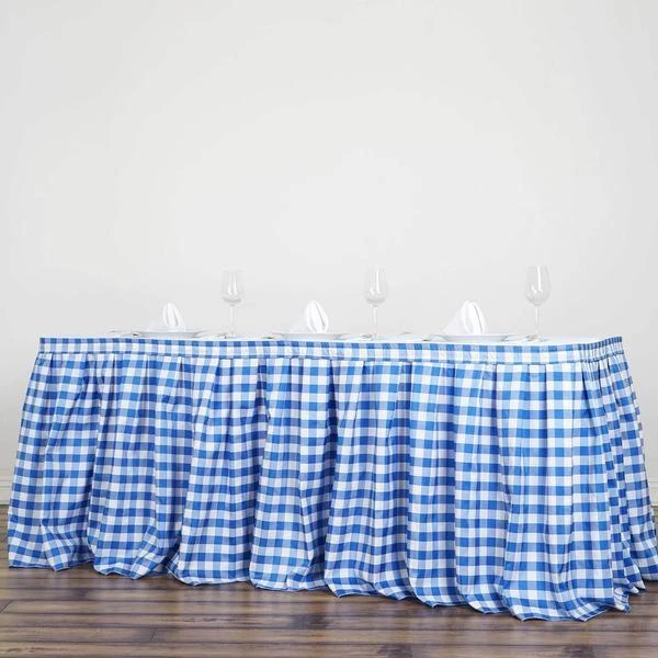 Checkered Table Skirt | 21FT | Buffalo Plaid Gingham Polyester Table Skirts 9 Checkered Table Skirt | 21FT | Buffalo Plaid Gingham Polyester Table Skirts - Image 9