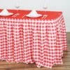 Checkered Table Skirt | 21FT | Buffalo Plaid Gingham Polyester Table Skirts