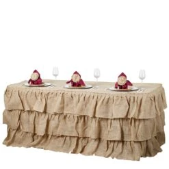 Natural 3 Tier Rustic Ruffled Burlap Table Skirt -Home Decor Promotional Store SKT JUTE RUF 21 01.progressive 81953483 c2d8 407f 9464 ab273236bbdb