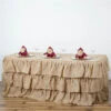 Natural 3 Tier Rustic Ruffled Burlap Table Skirt