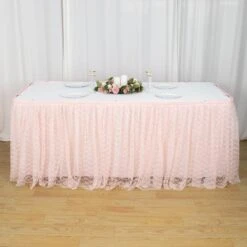 17FT Premium Pleated Lace Table Skirt