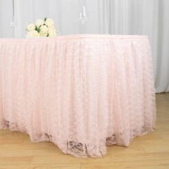21FT Premium Lace Table Skirt, Pleated Vintage Table Drape -Home Decor Promotional Store SKT LACE 046 21 D01 6c23ca3a 4713 4449 80b1 d41b37593467