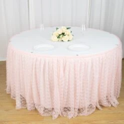 14FT Premium Pleated Lace Table Skirt