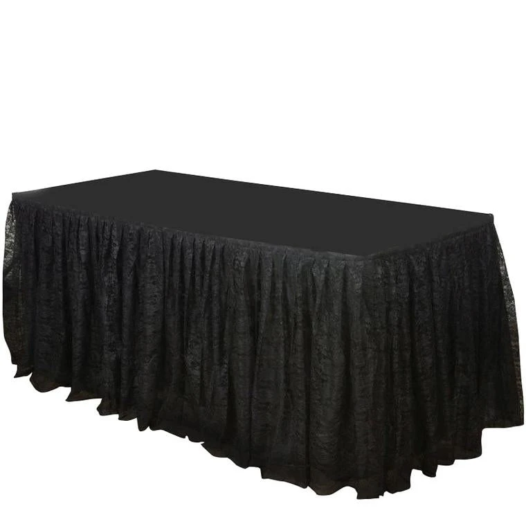 17FT Premium Pleated Lace Table Skirt 7 17FT Premium Pleated Lace Table Skirt - Image 7