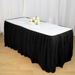 14FT Premium Pleated Lace Table Skirt 32 14FT Premium Pleated Lace Table Skirt -Home Decor Promotional Store SKT LACE BLK 14 D01 de508c0b 1cda 4112 922f fe133c847833