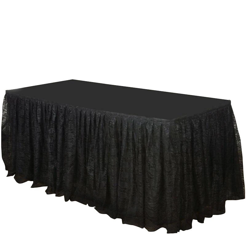 14FT Premium Pleated Lace Table Skirt 3 14FT Premium Pleated Lace Table Skirt - Image 3