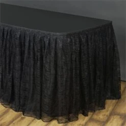 17FT Premium Pleated Lace Table Skirt 23 17FT Premium Pleated Lace Table Skirt -Home Decor Promotional Store SKT LACE BLK 17