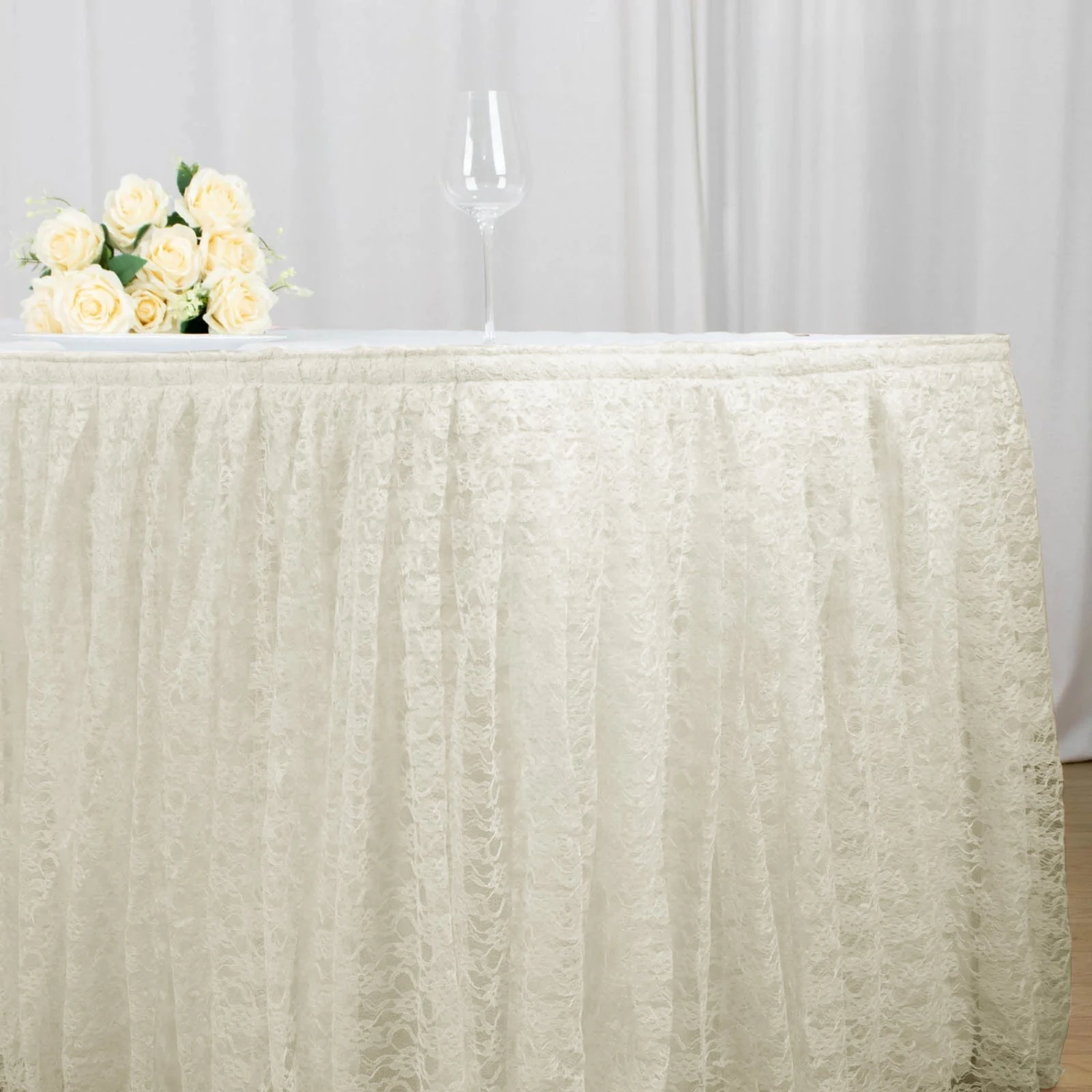 14FT Premium Pleated Lace Table Skirt 18 14FT Premium Pleated Lace Table Skirt - Image 18