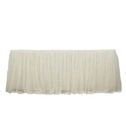 17FT Premium Pleated Lace Table Skirt 32 17FT Premium Pleated Lace Table Skirt -Home Decor Promotional Store SKT LACE IVR 17 99