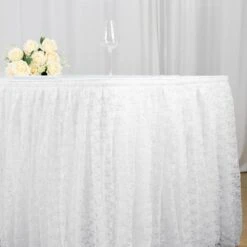 14FT Premium Pleated Lace Table Skirt 29 14FT Premium Pleated Lace Table Skirt -Home Decor Promotional Store SKT LACE WHT 14 D01 e0fb01a3 4470 4fec bbea 61fa548ae355