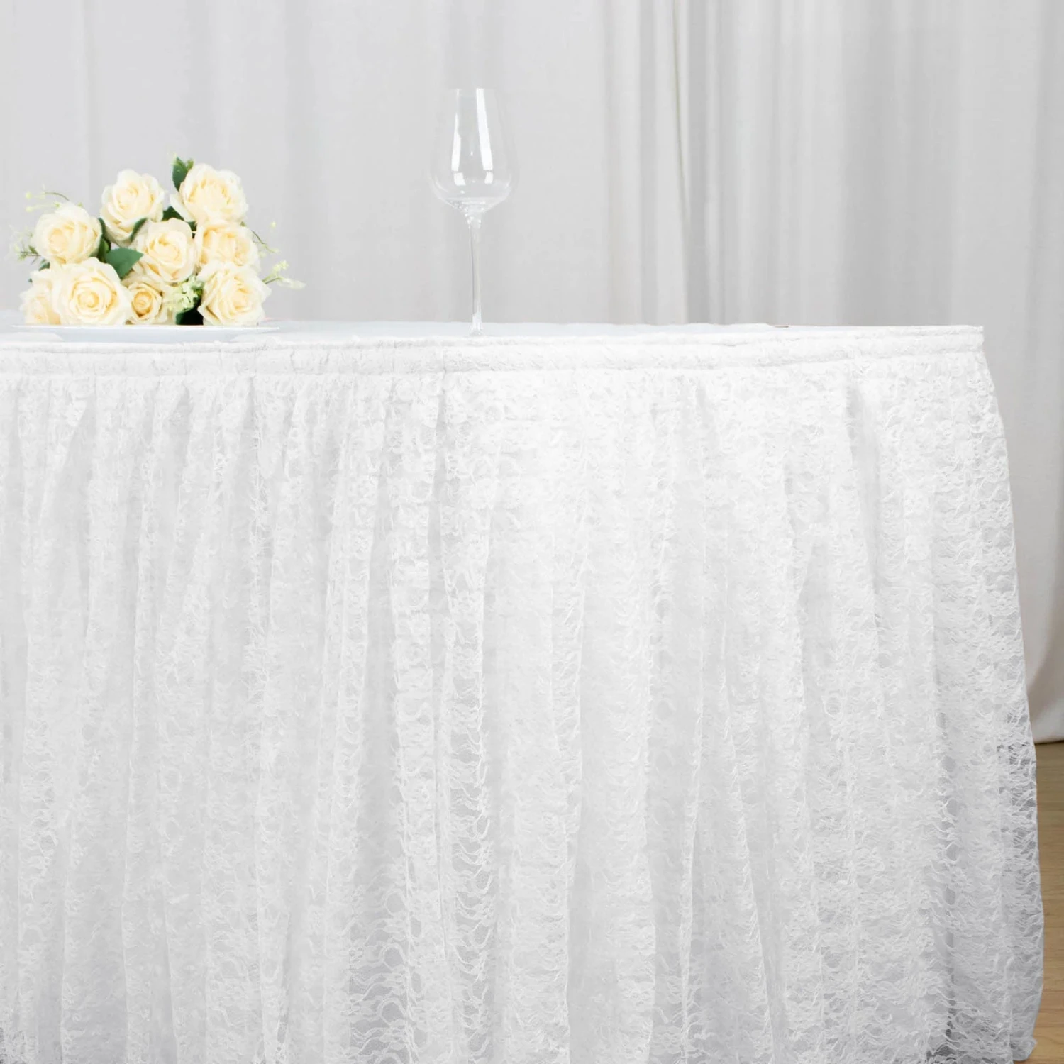 14FT Premium Pleated Lace Table Skirt 10 14FT Premium Pleated Lace Table Skirt - Image 10