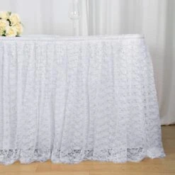 17FT Premium Pleated Lace Table Skirt 34 17FT Premium Pleated Lace Table Skirt -Home Decor Promotional Store SKT LACE WHT 17 D01 6b97da16 0308 45e8 bab4 21a6fa5224e7