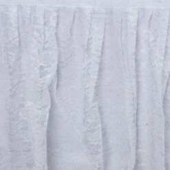 21FT Premium Lace Table Skirt, Pleated Vintage Table Drape -Home Decor Promotional Store SKT LACE WHT 21 D01