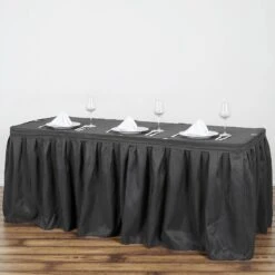17FT Pleated Polyester Table Skirt, Banquet Folding Table Skirt -Home Decor Promotional Store SKT POLY 044 17 01